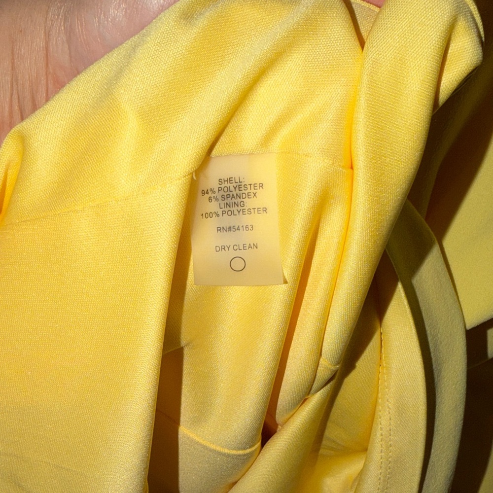 Tommy Hilfiger Yellow Sleeveless Midi Dress with Contrast Trim - Picture 4 of 5